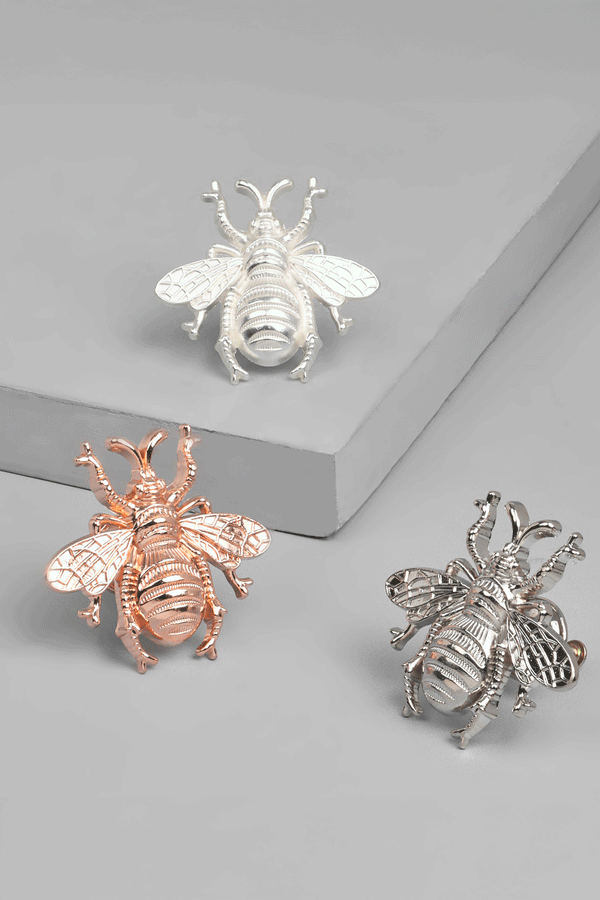 g decor Rose Gold Queen Bee Handle And Silver Honeybee Knob Rose Gold