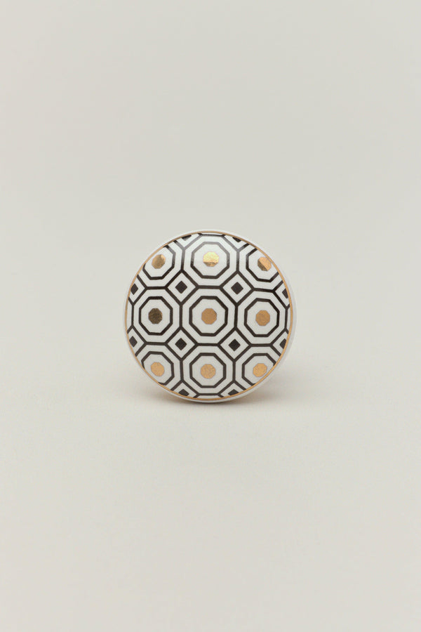 G Decor Royal Gold Ceramic Knob Luxury Door Cupboard & Drawer Handle Hive