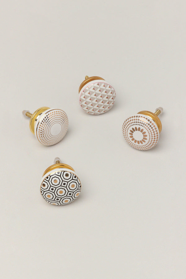 g decor Royal Gold Ceramic Knob Luxury Door Cupboard & Drawer Handle Hive