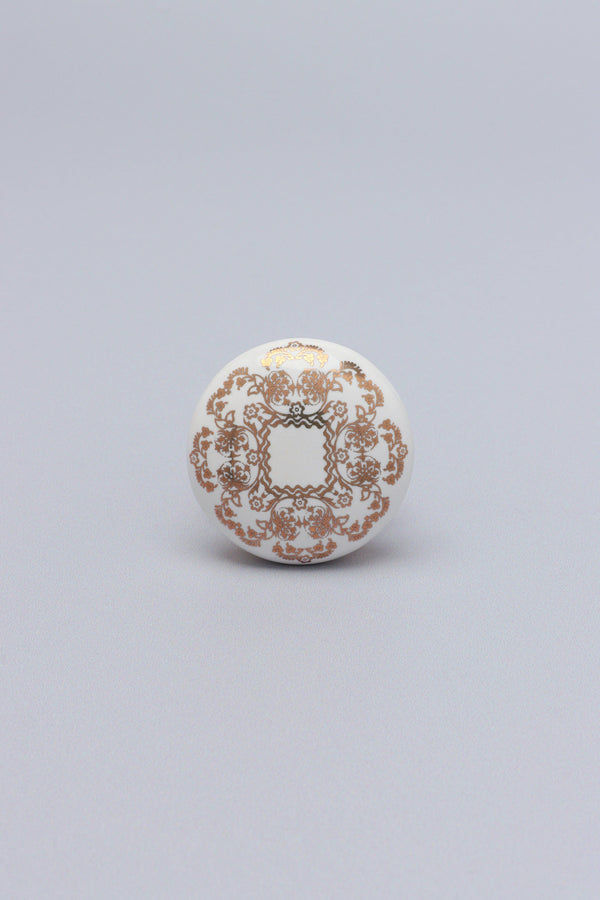 G Decor Royal Gold Family Ceramic Knob Luxury Door Cupboard & Drawer Handle Multiple Flowers
