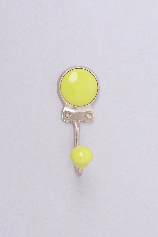 G Decor Savoy Handcrafted Ceramic Wall Hook Citrus Tones Coat Hanger With Chrome Detail Red