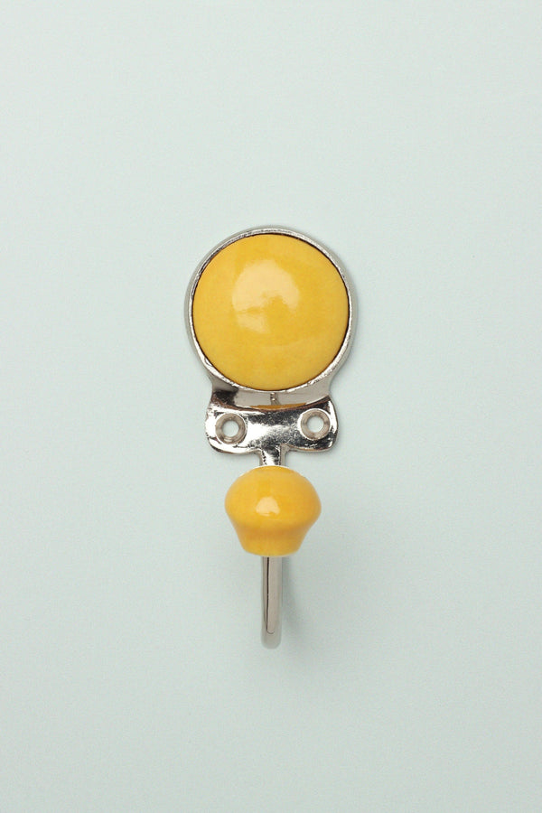 G Decor Savoy Handcrafted Ceramic Wall Hook Sorbet Tones Coat Hanger With Chrome Detail Pink