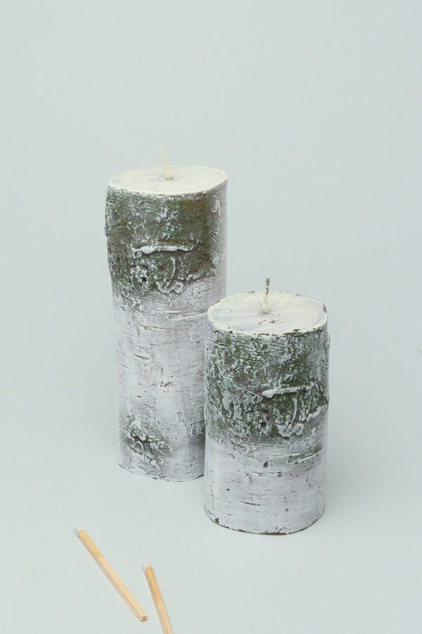 g decor Scandinavian Hand-finished Birch Tree Pillar Candle Rustic Woodland Nordic Minimalist Decor Small