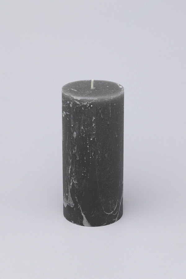 G Decor Scented Breeze Collection Dark Grey Marbled Pillar Candle Wild Lotus Scent Small