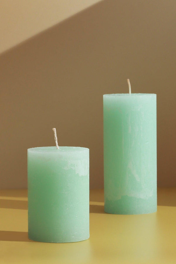 G Decor Scented Breeze Collection Green Marbled Pillar Candle With Garden Retreat Scent