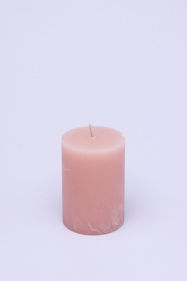 G Decor Scented Breeze Collection Pink Marbled Pillar Candle Soft Blossom Scent Small