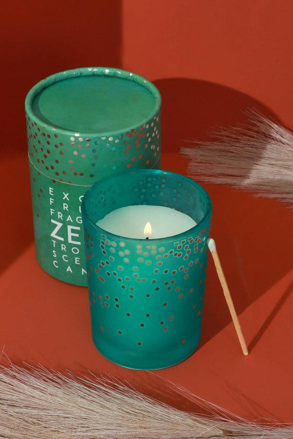 g decor Scented Zesty Tropical Pineapple Blue Polka Dot Glass Large Jar