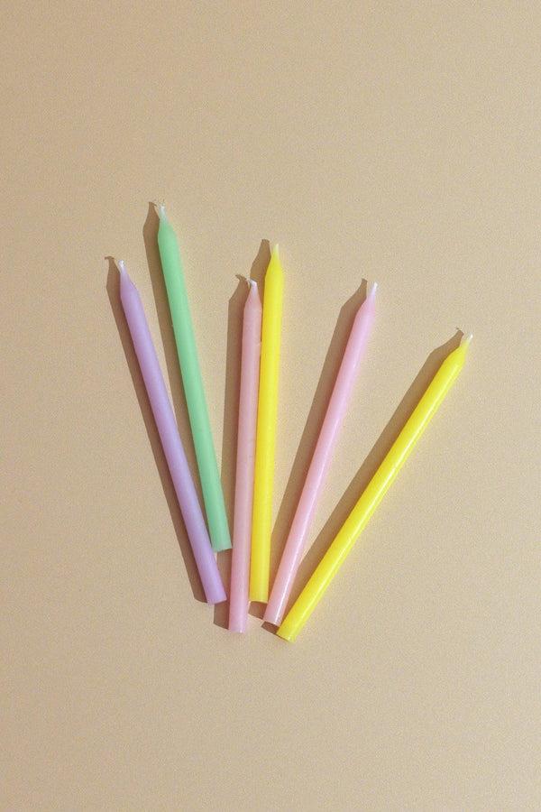G Decor Set Of 12 Pastel Skinny Candles For Cake Decoration