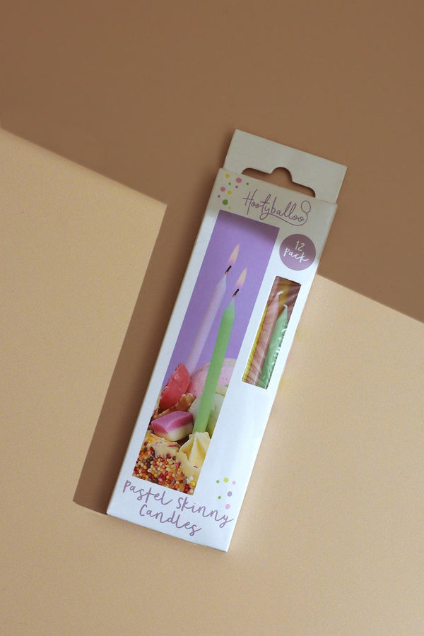G Decor Set Of 12 Pastel Skinny Candles For Cake Decoration