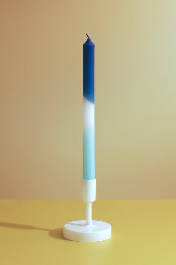 G Decor Set Of 2 Blue/White/Turquoise Dinner Candles