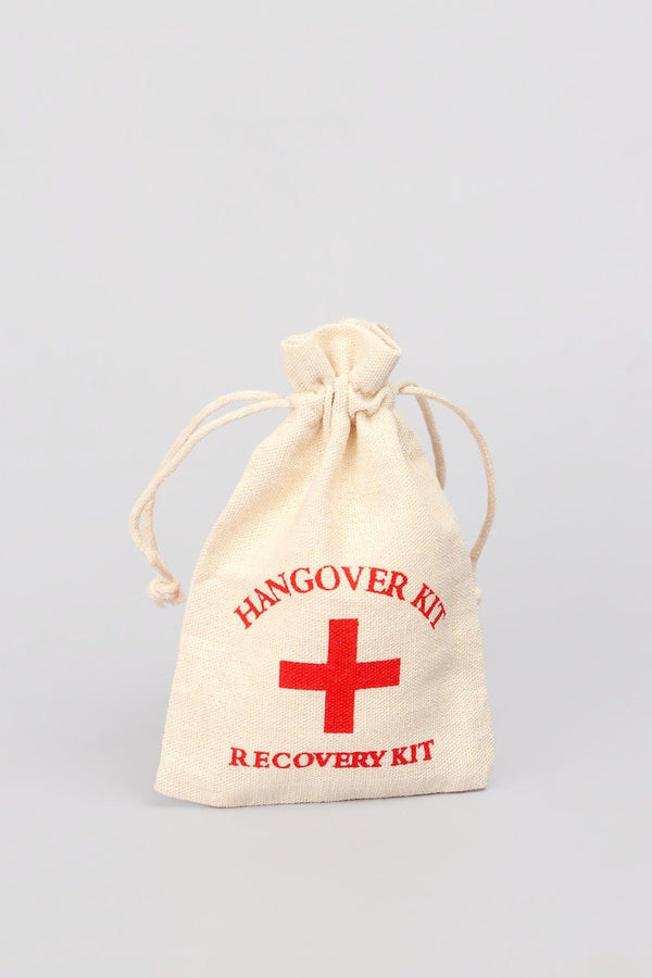 G Decor Set Of 2 Hessian Bags Hangover Recovery Kit