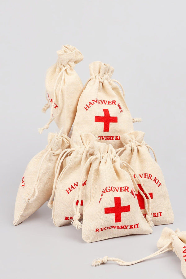 G Decor Set Of 2 Hessian Bags Hangover Recovery Kit