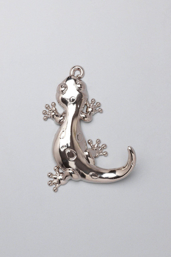 G Decor Set Of 2 Lizard Silver Wall Hooks Sculpted Animal Design For Coats Towels & Accessories Silver