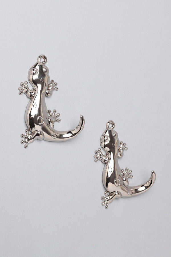 g decor Set of 2 Lizard Silver Wall Hooks Sculpted Animal Design for Coats Towels & Accessories Silver