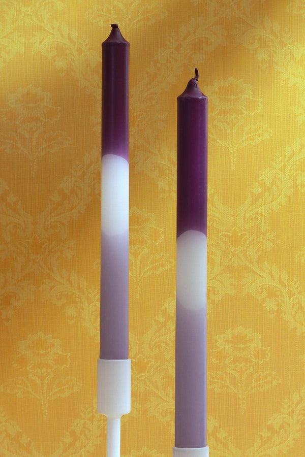 G Decor Set Of 2 Purple/White/Lavender Dinner Candles