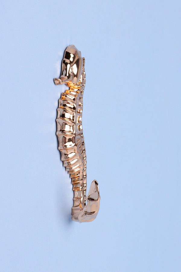 G Decor Set Of 2 Seahorse Gold Wall Hooks Sculpted Ocean Design For Coats Towels & Accessories Gold