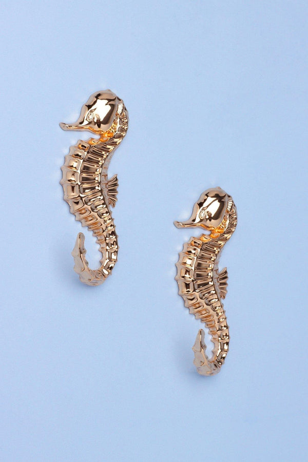 g decor Set of 2 Seahorse Gold Wall Hooks Sculpted Ocean Design for Coats Towels & Accessories Gold
