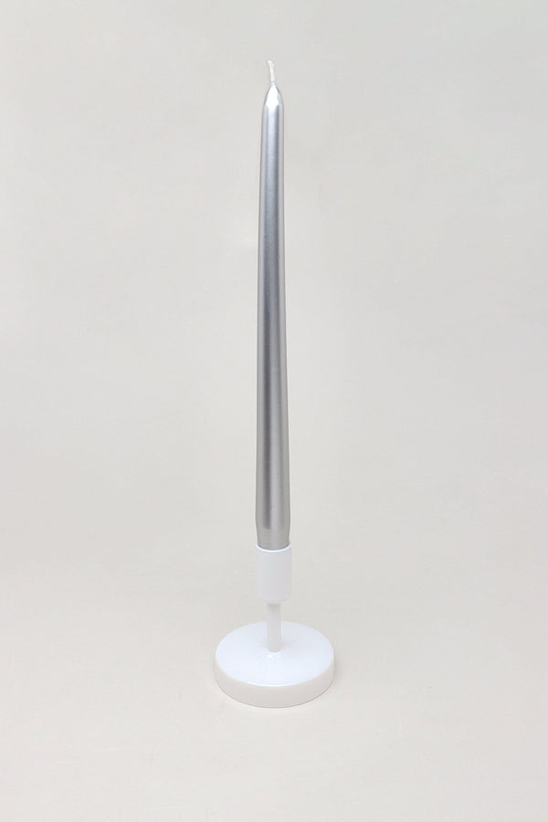 G Decor Set Of 2 Verti Extra Long Hand Finish Silver Dinner Candles Tall Taper Statement Pieces Silver