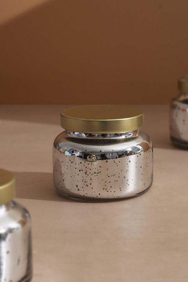 G Decor Set Of 3 Aurielle Linen Fragrance Hand-Poured Soy Wax Jar Candles With Lid Mercury Silver Finish Silver