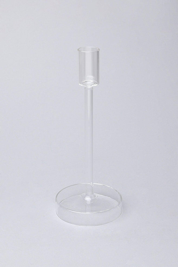 G Decor Set Of 3 Halo Handblown Glass Candle Holders Clear Glass Stands For Dinner & Taper Candles Clear