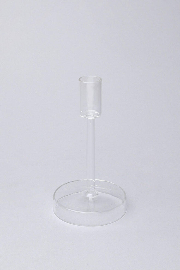 G Decor Set Of 3 Halo Handblown Glass Candle Holders Clear Glass Stands For Dinner & Taper Candles Clear