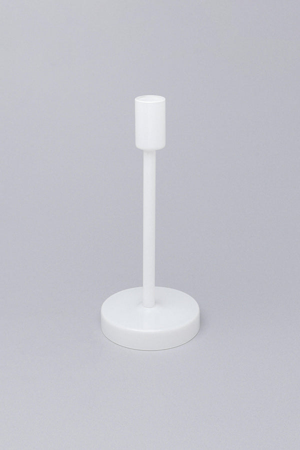 G Decor Set Of 3 Halo Handblown Glass Candle Holders White Glass Stands For Dinner & Taper Candles White