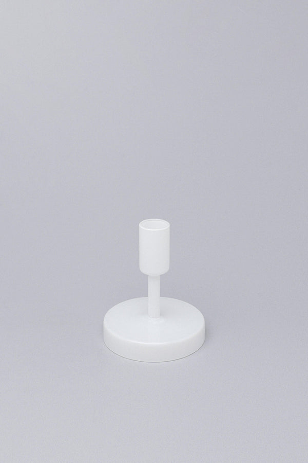 G Decor Set Of 3 Halo Handblown Glass Candle Holders White Glass Stands For Dinner & Taper Candles White