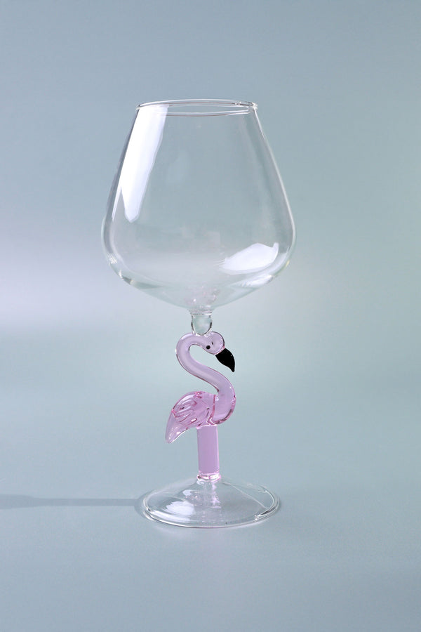 G Decor Set Of 4 Flamingo Stem Handmade Glassware Pink Flamingo Wine Sculpted Glasses Set Of 4