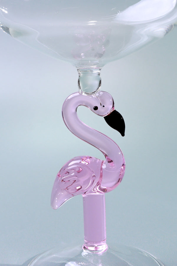 G Decor Set Of 4 Flamingo Stem Handmade Glassware Pink Flamingo Wine Sculpted Glasses Set Of 4