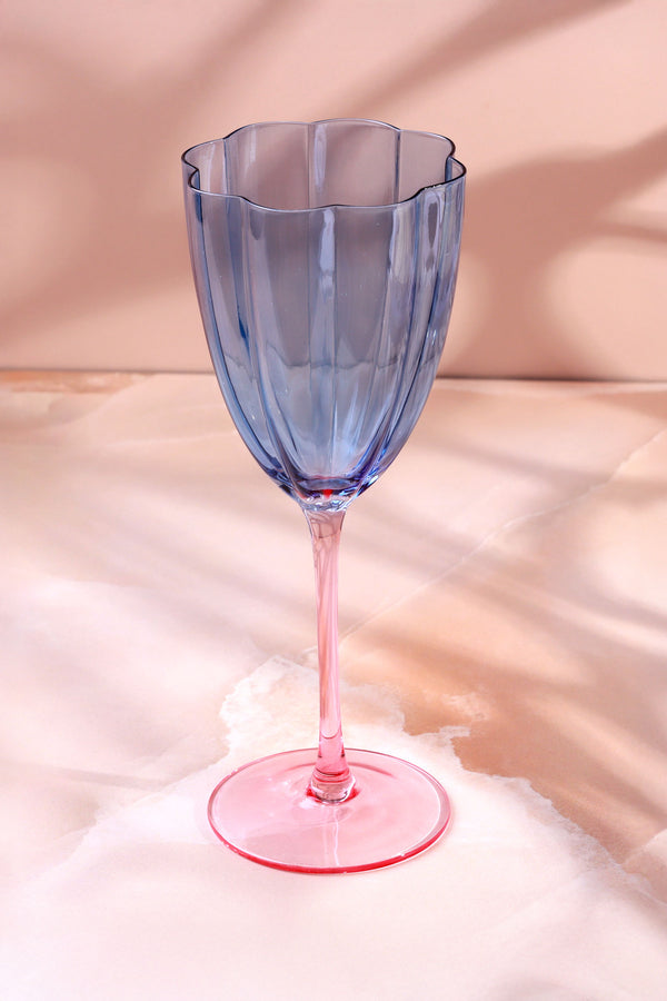 G Decor Set Of 4 Laurent Glassware Collection Elegant Wine Glasses With Tall Stems & Fluted Bowl Design Set Of 4