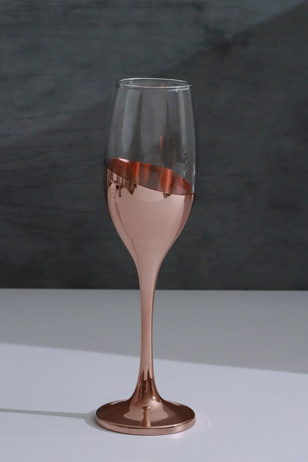 G Decor Set Of 4 Sephora Rose Gold Champagne Glasses Elegant Metallic Finish Set Of 4