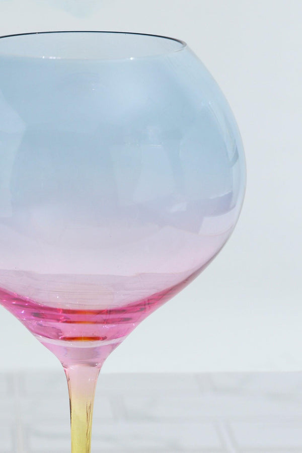 G Decor Set Of 4 Sunset Rainbow Iridescent Gin Glasses Vibrant & Party-Ready Set Of 4