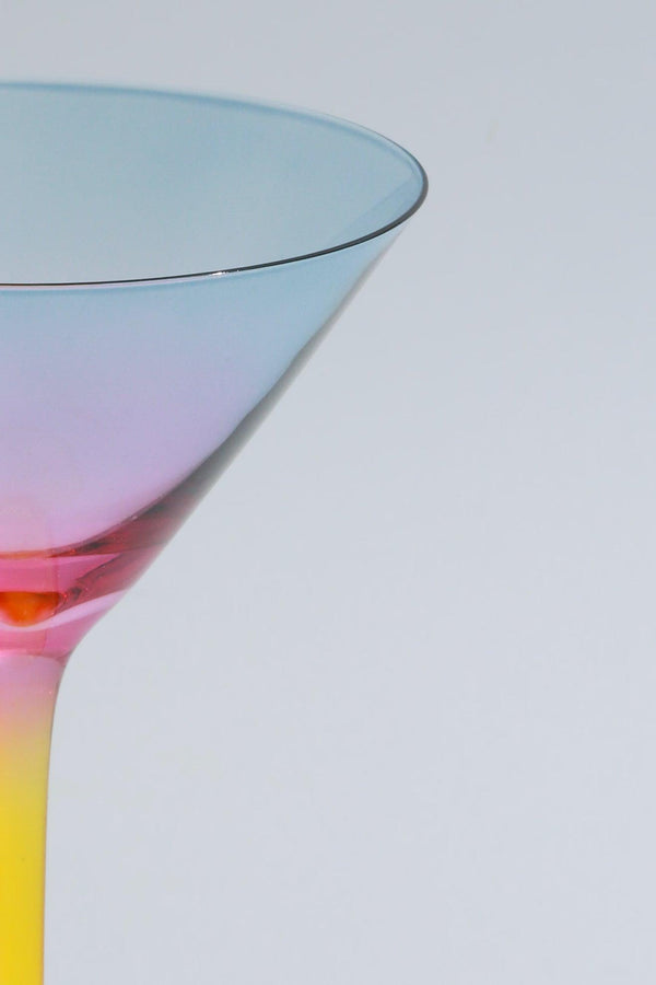 G Decor Set Of 4 Sunset Rainbow Iridescent Martini Glasses Striking Cocktailware Set Of 4