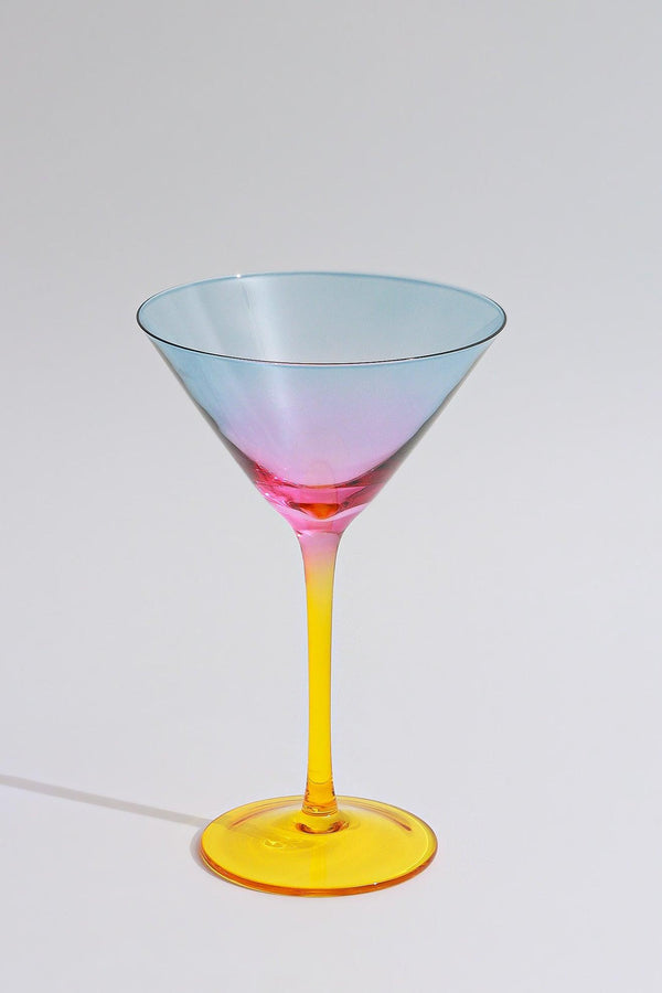 G Decor Set Of 4 Sunset Rainbow Iridescent Martini Glasses Striking Cocktailware Set Of 4