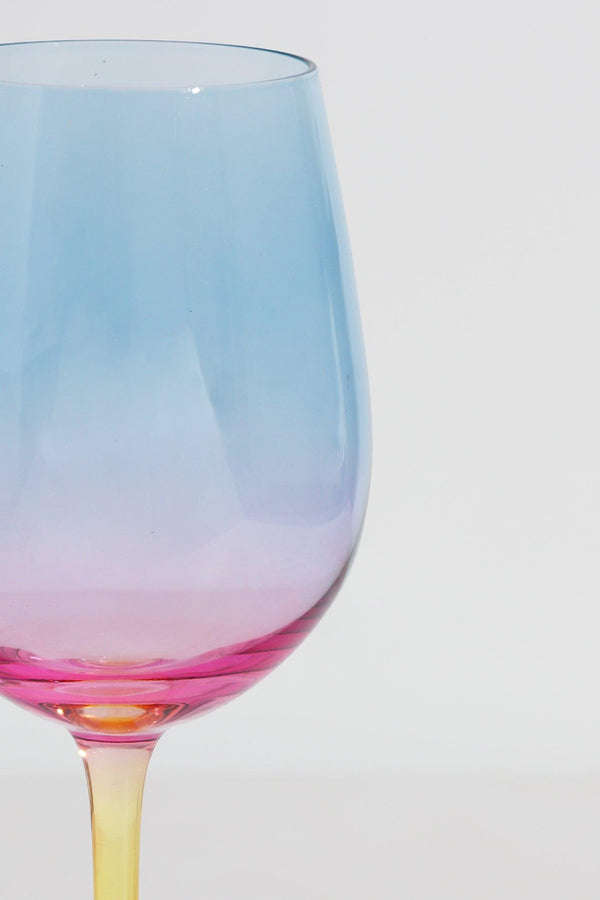 G Decor Set Of 4 Sunset Rainbow Iridescent Wine Glasses Striking Stemware Set Of 4