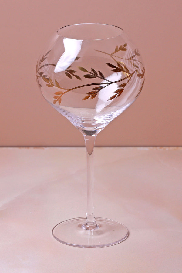 G Decor Set Of 4 Wild Vine Hand-Painted Gin Glasses Inspired By Nature Set Of 4