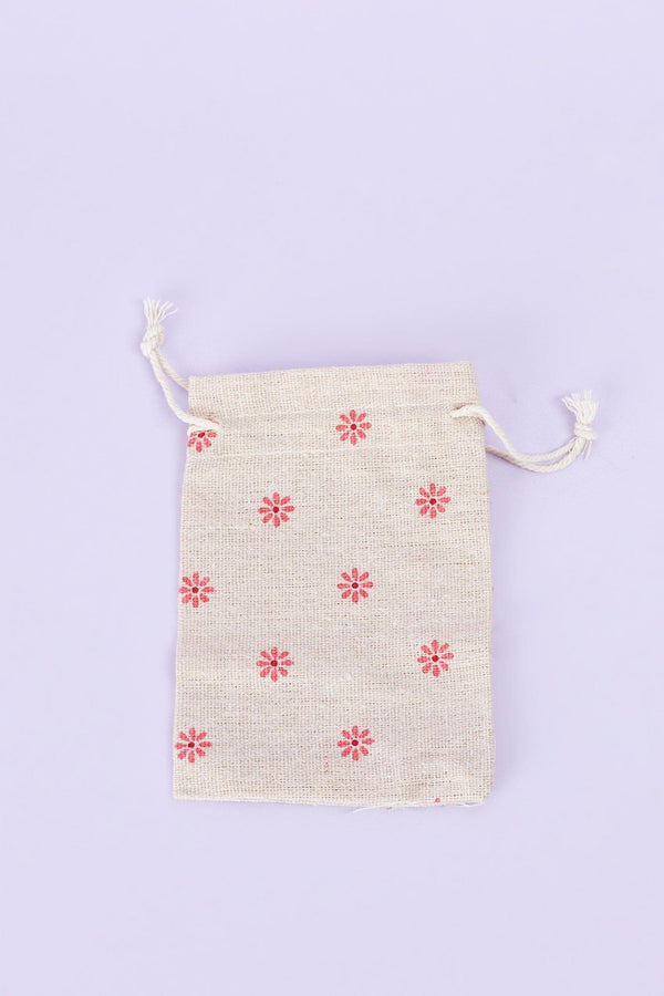 G Decor Set Of 5 Or 10 Blooming Elegance Hessian Gift Sacks With Flower Patterns