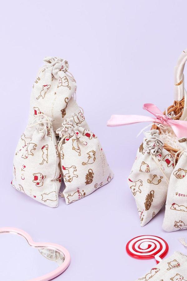 g decor Set of 5 or 10 Charming Cat Elegance Hessian Gift Sacks with Kitten Patterns