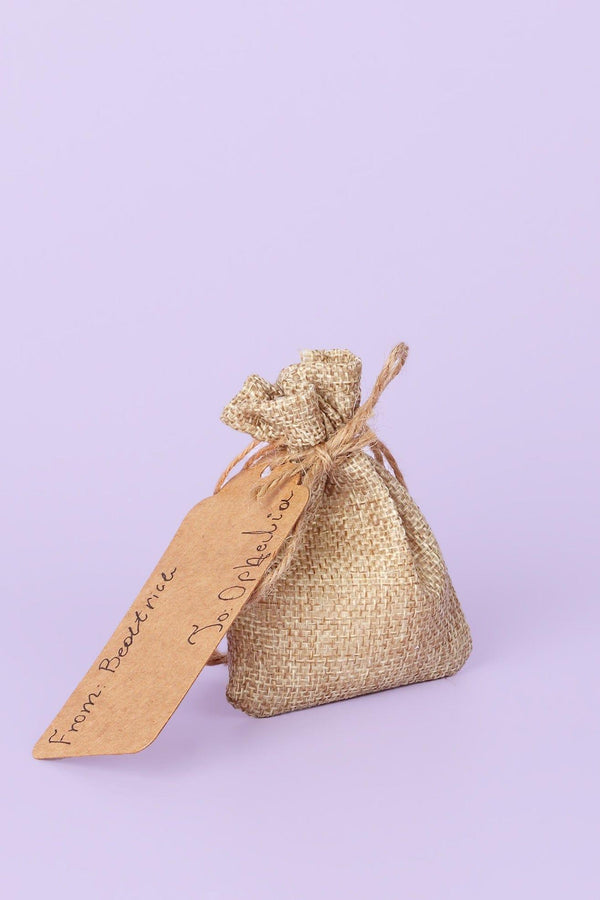 G Decor Set Of 5 Or 10 Eco Natural Jute Hessian Gift Bags With Drawstrings Kraft Tags & Extra String Set Of 5