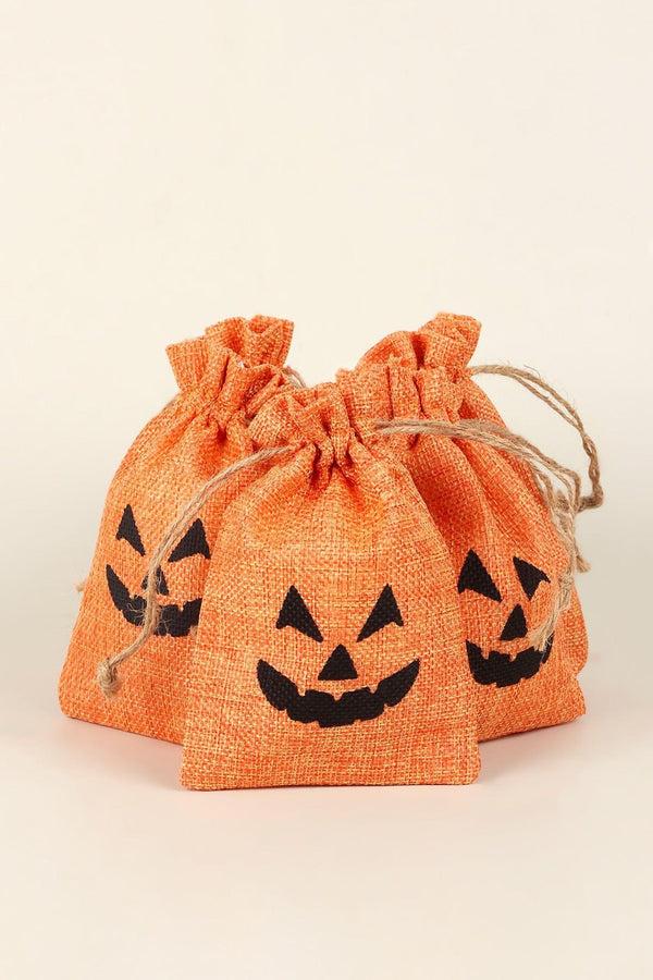 G Decor Set Of 5 Or 10 Spooky Jack O'Lantern Halloween Hessian Gift Bags