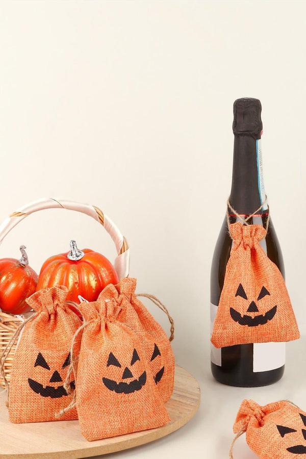 g decor Set of 5 or 10 Spooky Jack O'Lantern Halloween Hessian Gift Bags