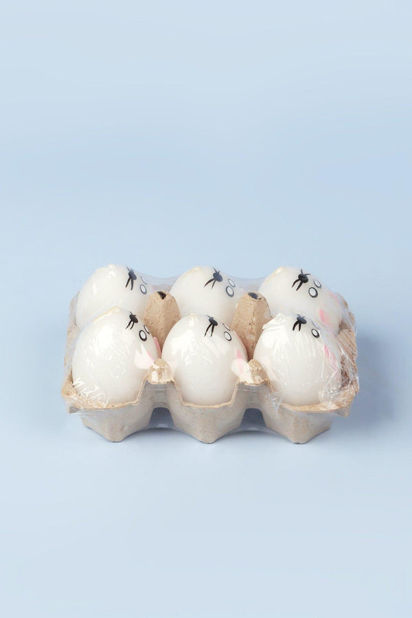 G Decor Set Of 6 - Hoppy Easter Egg Candles - White White