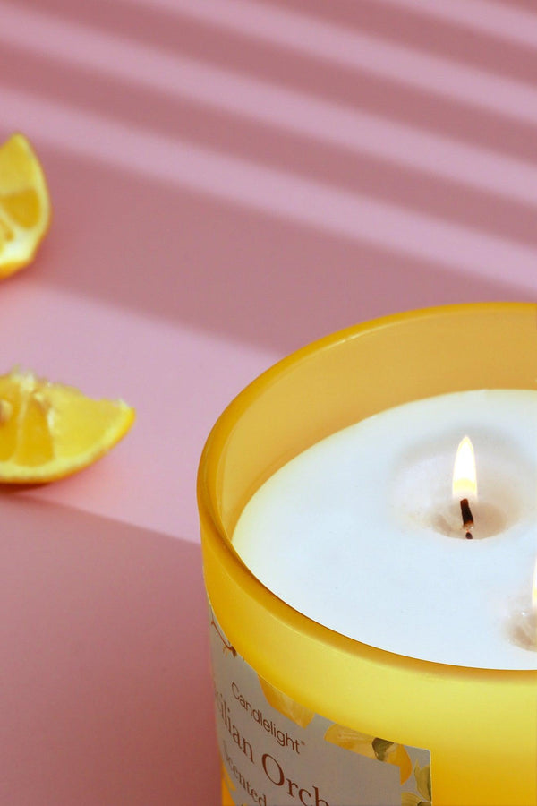 G Decor Sicilian Orchard 2-Wick Scented Candle In Large Yellow Jar