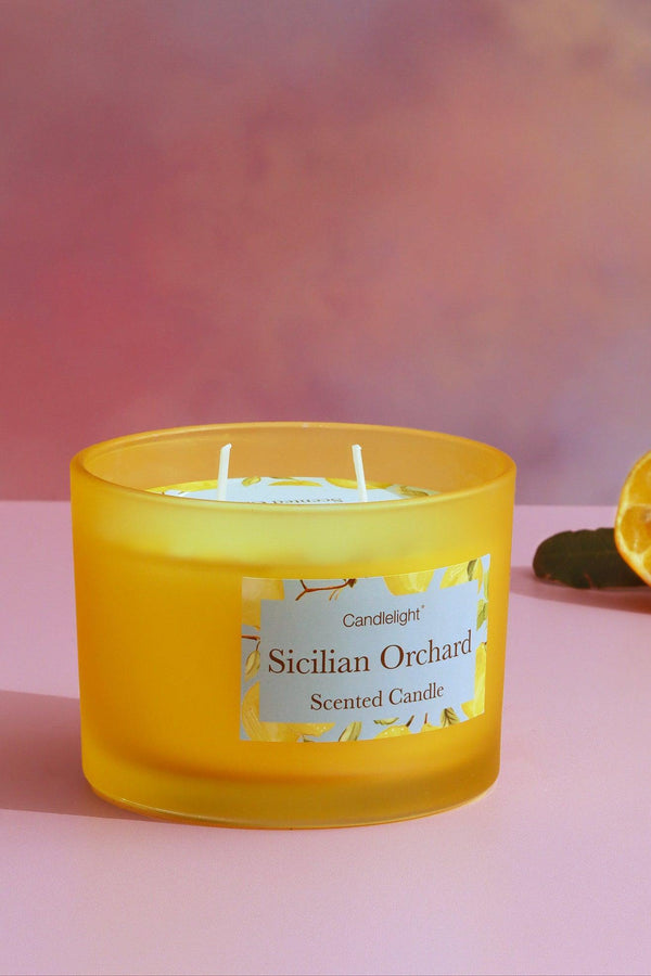g decor Sicilian Orchard 2-Wick Scented Candle in Large Yellow Jar