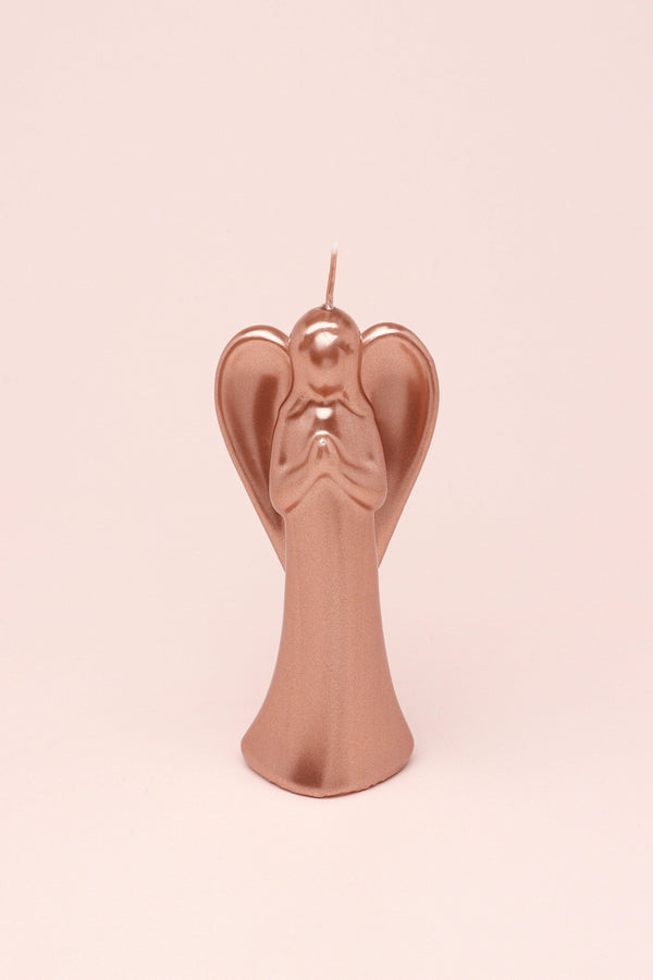 G Decor Single Angel Or Set Of 2 Varnished Copper Angel Candles