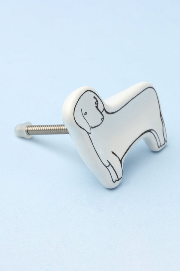 G Decor Sleepy Cat & Loyal Pup Furry Friends Ceramic Cabinet Knob Seating Cat