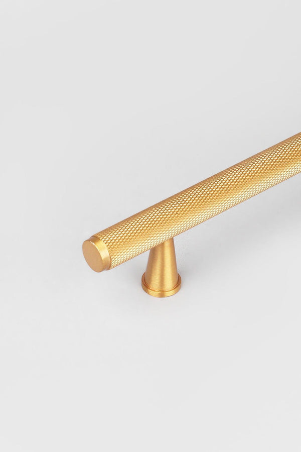 G Decor Solid Matt Brass Knurled T Bar Kitchen Gold Cupboard Handles