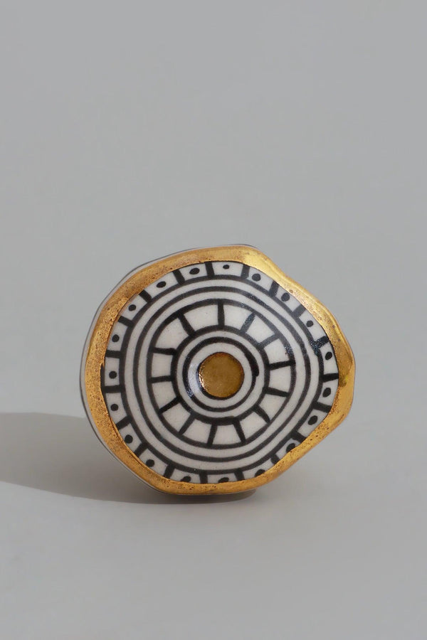 G Decor Sorrento Handcrafted & Hand-Painted Designer Ceramic Doorknob Gold Artistic Collection Cycle