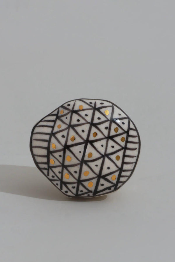 G Decor Sorrento Handcrafted & Hand-Painted Designer Ceramic Doorknob Gold Artistic Collection Cycle