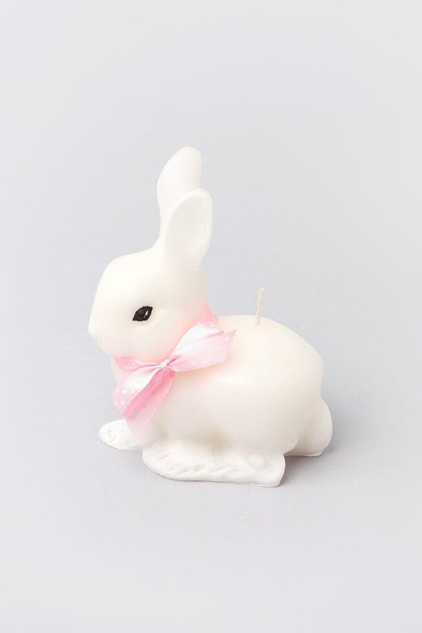 G Decor Sugar Pastel Bunny Scented Candle Rabbit Candle With Ribbon Bow Pink